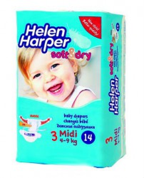 Подгузники 14 шт. Helen Harper софт энд драй миди 4-9 кг