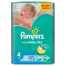 Подгузники 76 шт. Pampers актив беби драй макси 8-14 кг