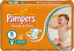 Подгузники 42 шт. Pampers слип энд плей джуниор ромашка 11-18 кг р. 5