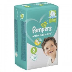 Подгузники 16 шт. Pampers актив беби драй экстра лардж 13-18 кг