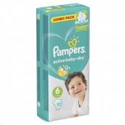 Подгузники 52 шт. Pampers актив беби драй 13-18 кг